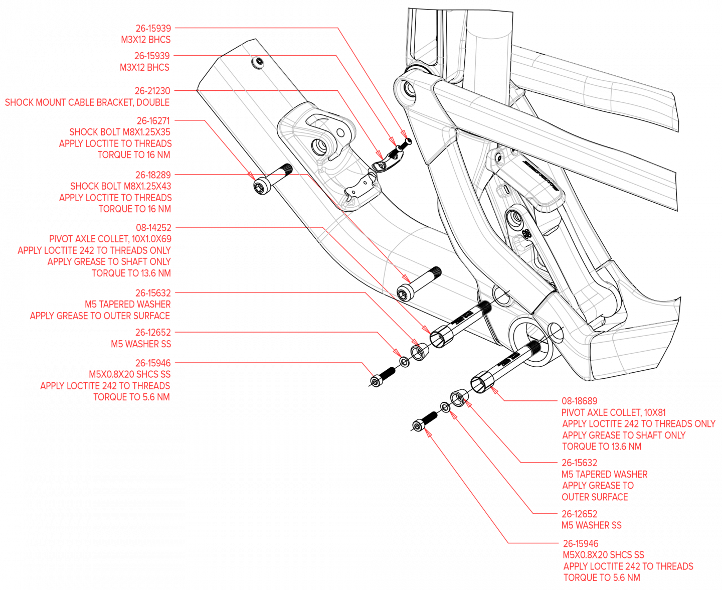 Exploded Diagram of Tallboy Aluminum